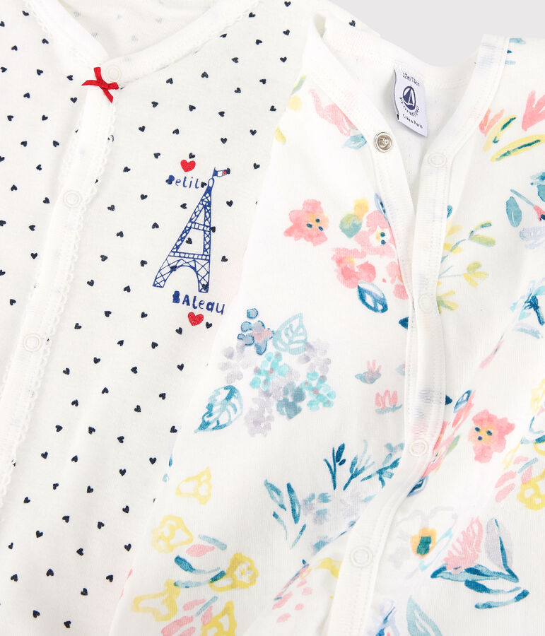 Lot de 2 dors-bien b&eacute;b&eacute; fille en coton multicouleur
