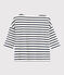 Katoenen marinetrui Dames wit MARSHMALLOW/blauw SMOKING