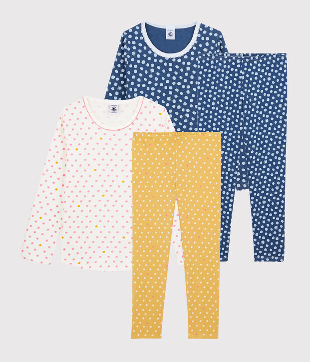 Set van 2 katoenen meisjespyjama's multicouleur