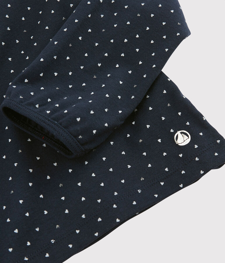 T-shirt met kraag meisjes kinderen blauw/multicouleur