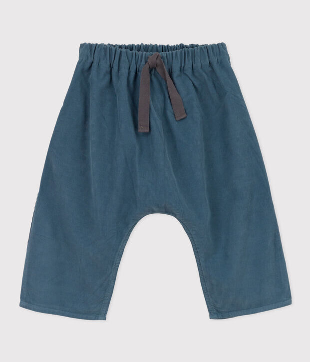 Pantalon b&eacute;b&eacute; en velours c&ocirc;tel&eacute; bleu