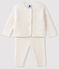 Ensemble blanc 2 pièces bébé en tricot blanc MARSHMALLOW