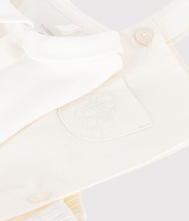 Tweedelig babysetje van katoen/linnen met geborduurd detail multicouleur