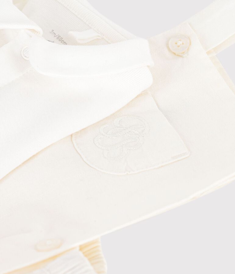 Tweedelig babysetje van katoen/linnen met geborduurd detail multicouleur