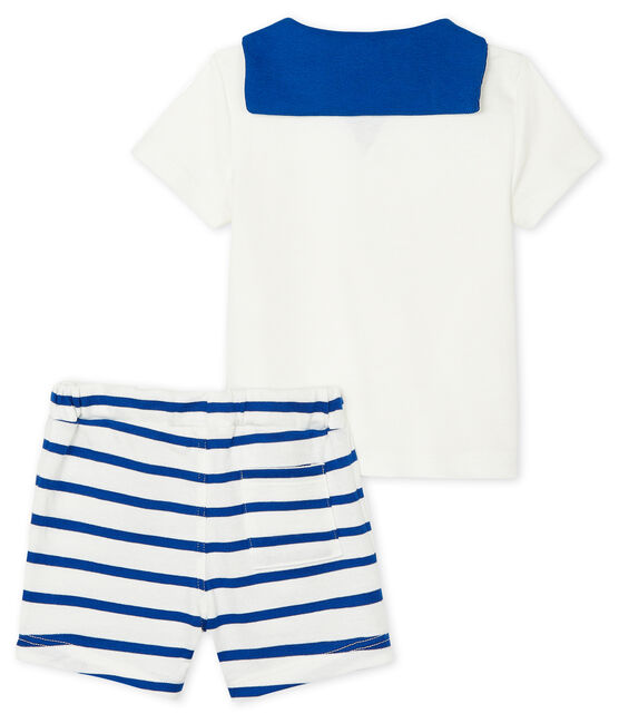 Ensemble deux pièces bébé garçon blanc MARSHMALLOW/bleu SURF