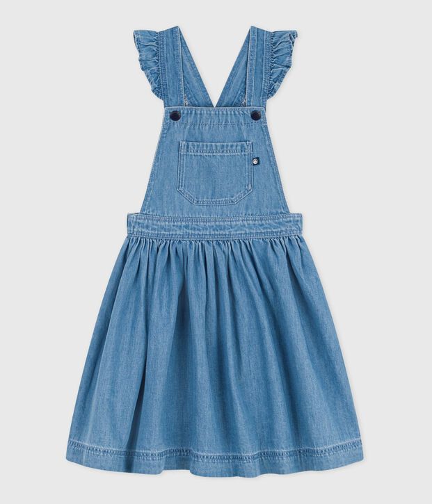 Katoenen salopettejurk voor kinderen blauw