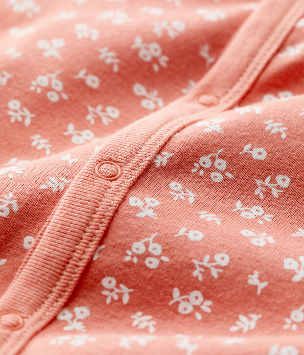 Combinaison b&eacute;b&eacute; en coton biologique rose/blanc