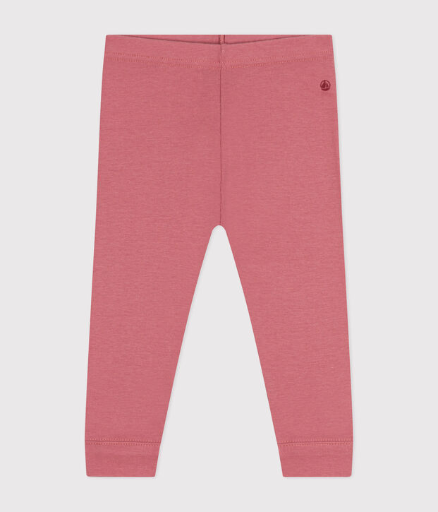 Legging b&eacute;b&eacute; en coton uni rose