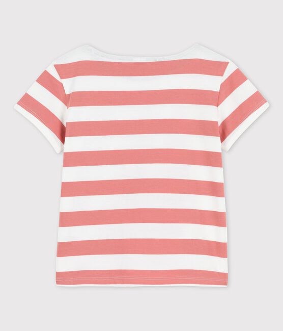 Katoenen T-shirt met korte mouwen voor meisjes roze PAPAYE/ MARSHMALLOW