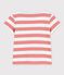 Katoenen T-shirt met korte mouwen voor meisjes roze PAPAYE/ MARSHMALLOW