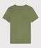Dames-T-shirt van effen katoen met korte mouwen groen OLIVINE