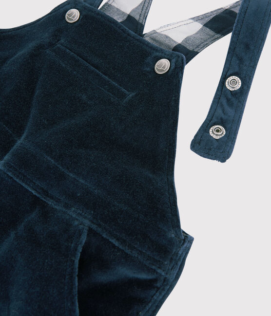 Fluwelen salopette baby. blauw SMOKING