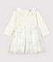 Jurk van tricot baby. wit MARSHMALLOW/grijs ARGENT