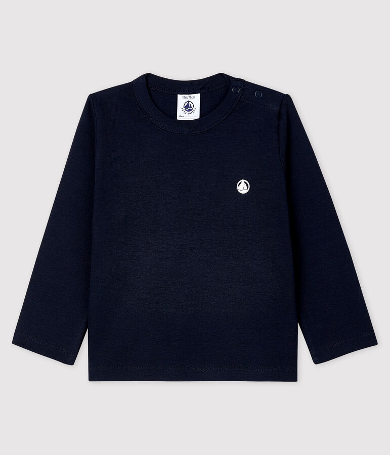 Katoenen T-shirt met lange mouwen voor babyjongens blauw SMOKING