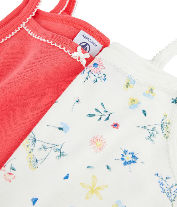 Set meisjeshemden met schouderbandjes multicouleur