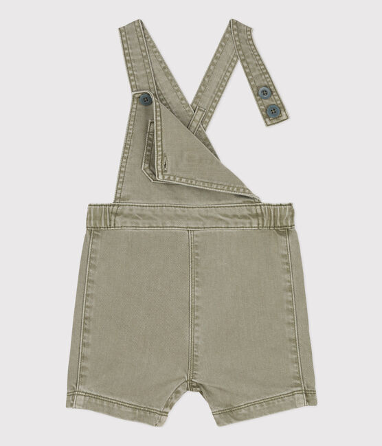 Kort tuinbroek van denim voor baby's groen MARECAGE