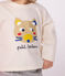 Tee-shirt bébé en coton à manches longues, motif chat MILK/ MULTICO