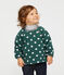Blouse met lange mouwen met print babymeisje groen SOUSBOIS/wit MARSHMALLOW