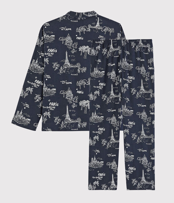 Katoenen jongenspyjama met print van Parijs blauw MEDIEVAL/wit ECUME