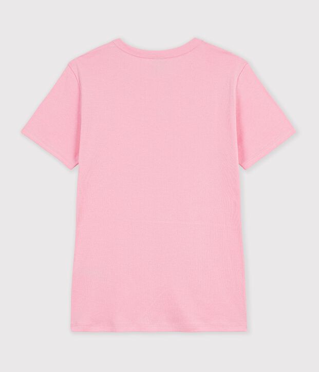Dames-T-shirt van effen katoen met korte mouwen CHARMI