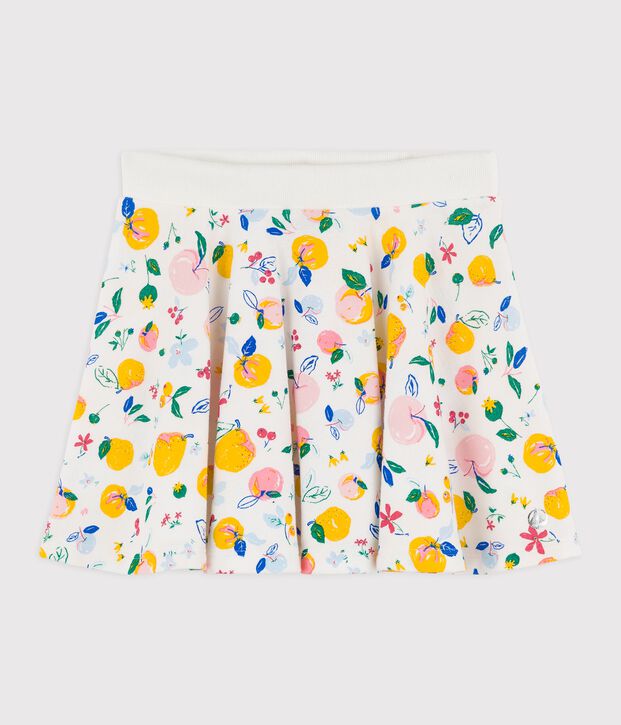 Katoenen rok voor meisjes wit/multicouleur