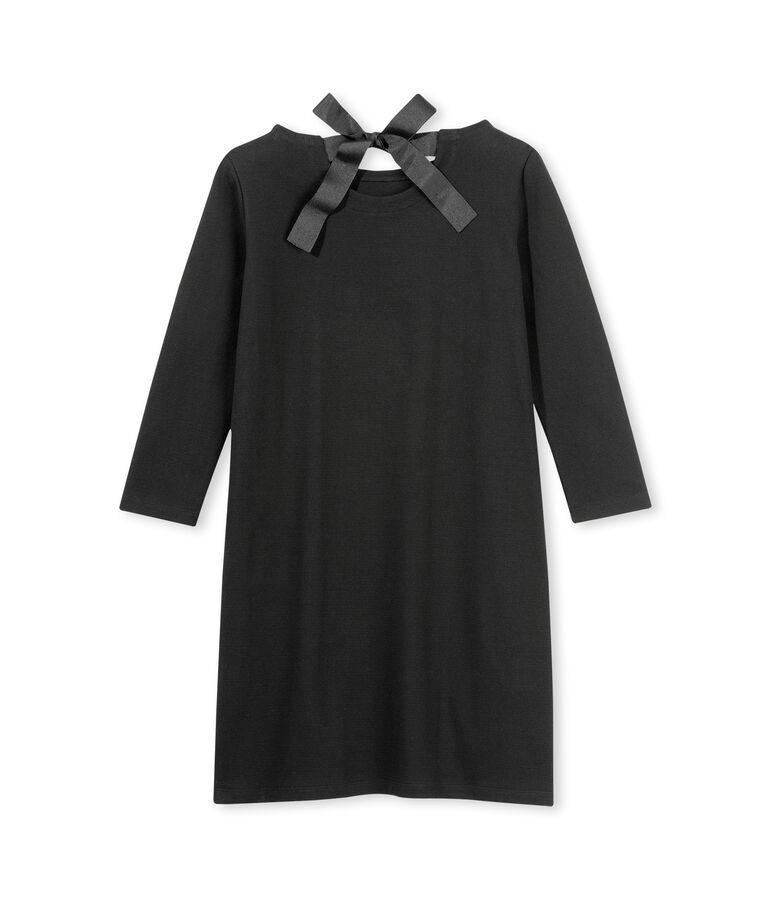 Robe femme &agrave; manches longues noir NOIR