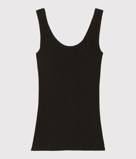 Débardeur en laine et coton Femme noir NOIR