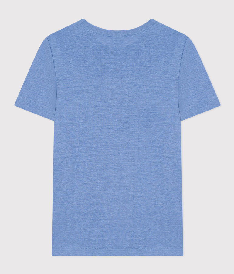 L'Iconique, T-shirt voor dames in linnen blauw