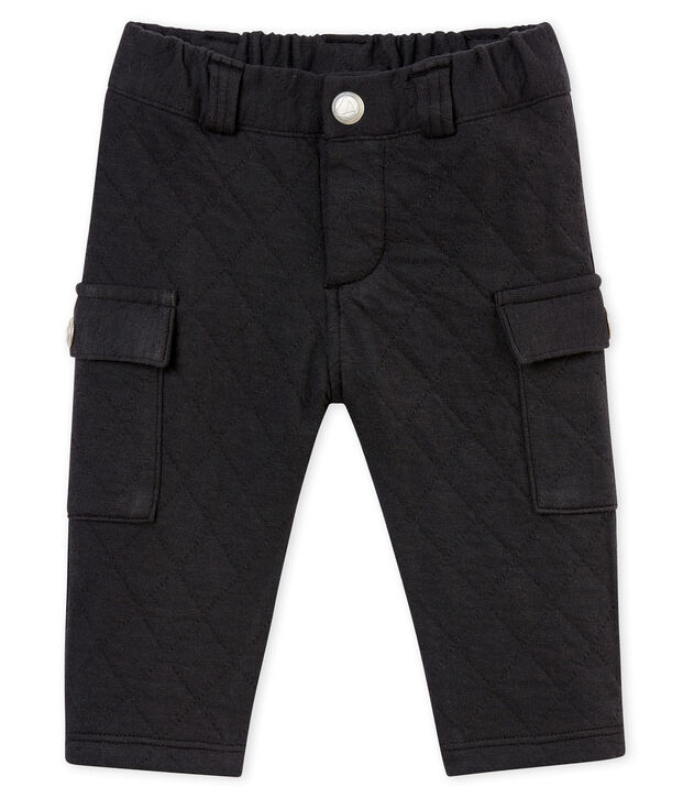 Pantalon b&eacute;b&eacute; gar&ccedil;on en tubique matelass&eacute; gris