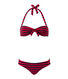 Bandeaubikini met slip, gestreept