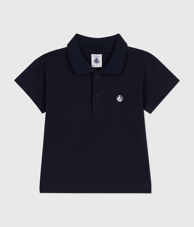 Polo manches courtes en coton b&eacute;b&eacute; bleu marine