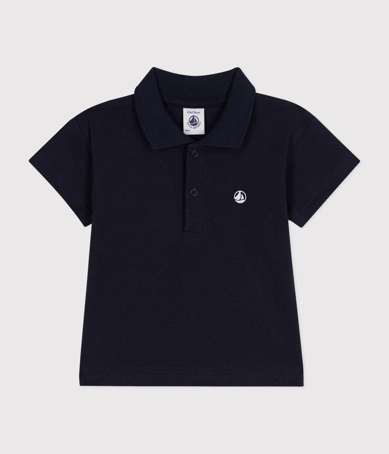 Polo manches courtes en coton b&eacute;b&eacute; bleu