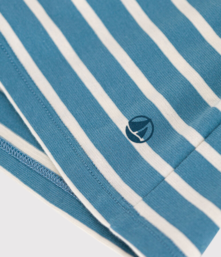 LE DROIT, katoenen T-shirt voor dames met ronde hals blauw/ecru