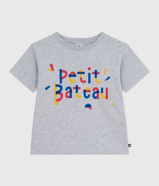 Tee-shirt enfant à manches courtes imprimé gris FUMEE CHINE