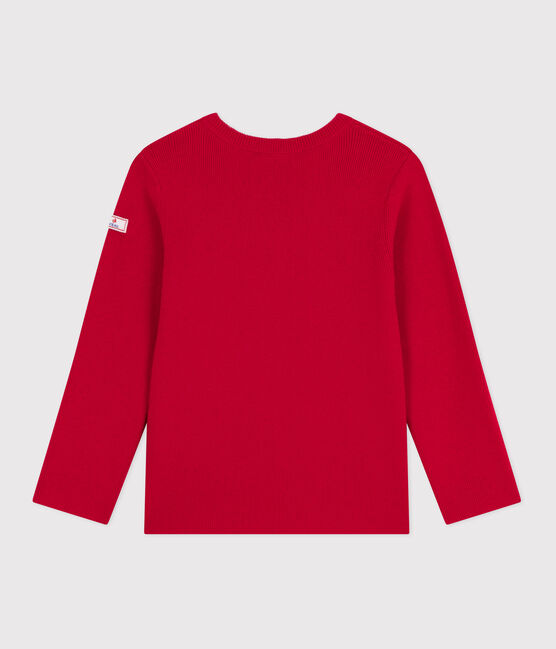 Pull enfant en laine et coton uni rouge POMPEI