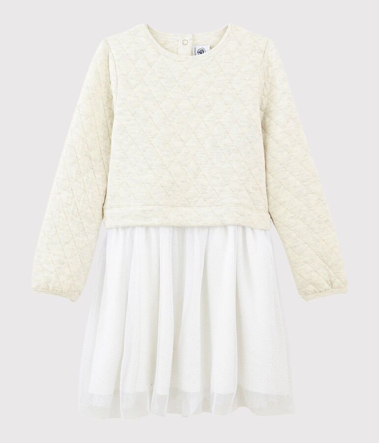 Robe manches longues enfant fille beige