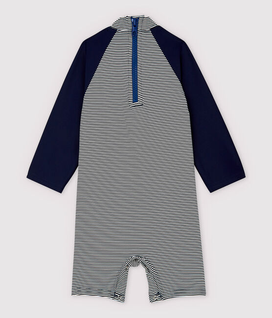 Combinaison anti-UV écoresponsable bébé fille/garçon bleu SMOKING/blanc MARSHMALLOW