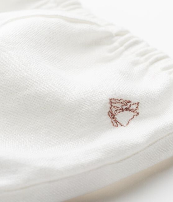 Culotte bloomer bébé fille en lin blanc MARSHMALLOW CN