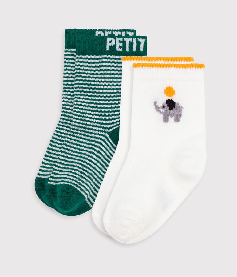 2 paires de chaussettes b&eacute;b&eacute; en coton multicouleur