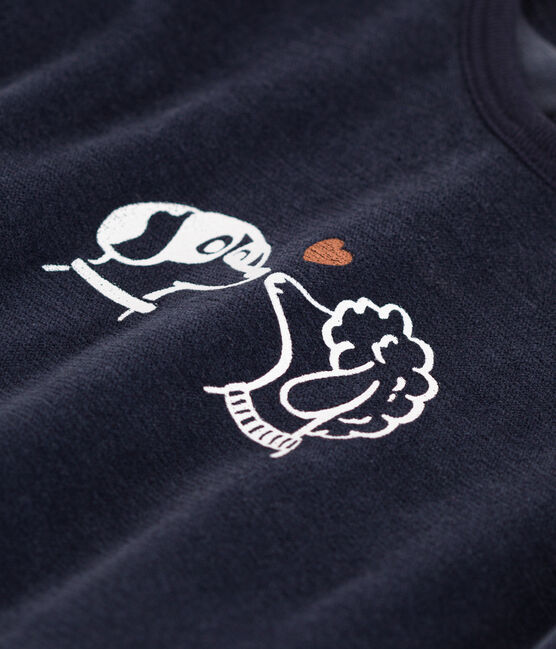 Pyjama bébé chiens en velours bleu SMOKING