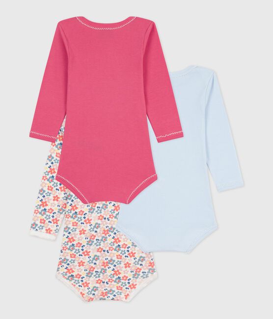 Set van katoenen body's met lange mouwen en bloemenprint variante 1