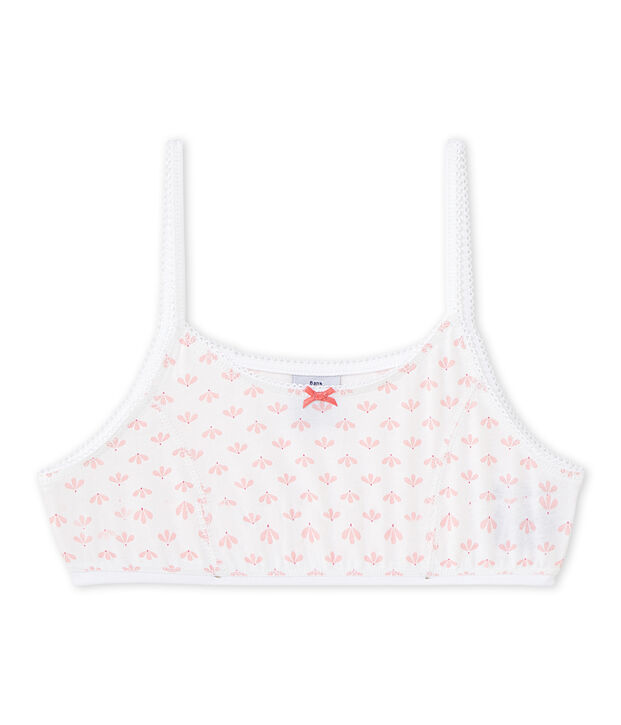 Brassi&egrave;re fille imprim&eacute;e blanc/rose/multicouleur