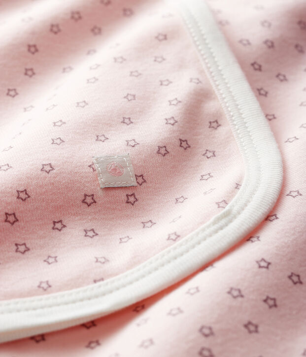 Drap de maternit&eacute; b&eacute;b&eacute; en coton biologique rose/gris