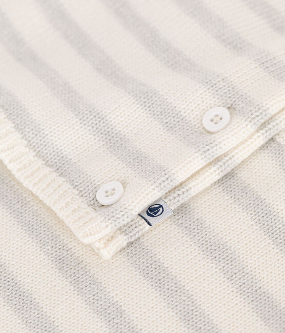 Ensemble bébé deux pièces en tricot laine et coton blanc MARSHMALLOW/ MONTELIMAR