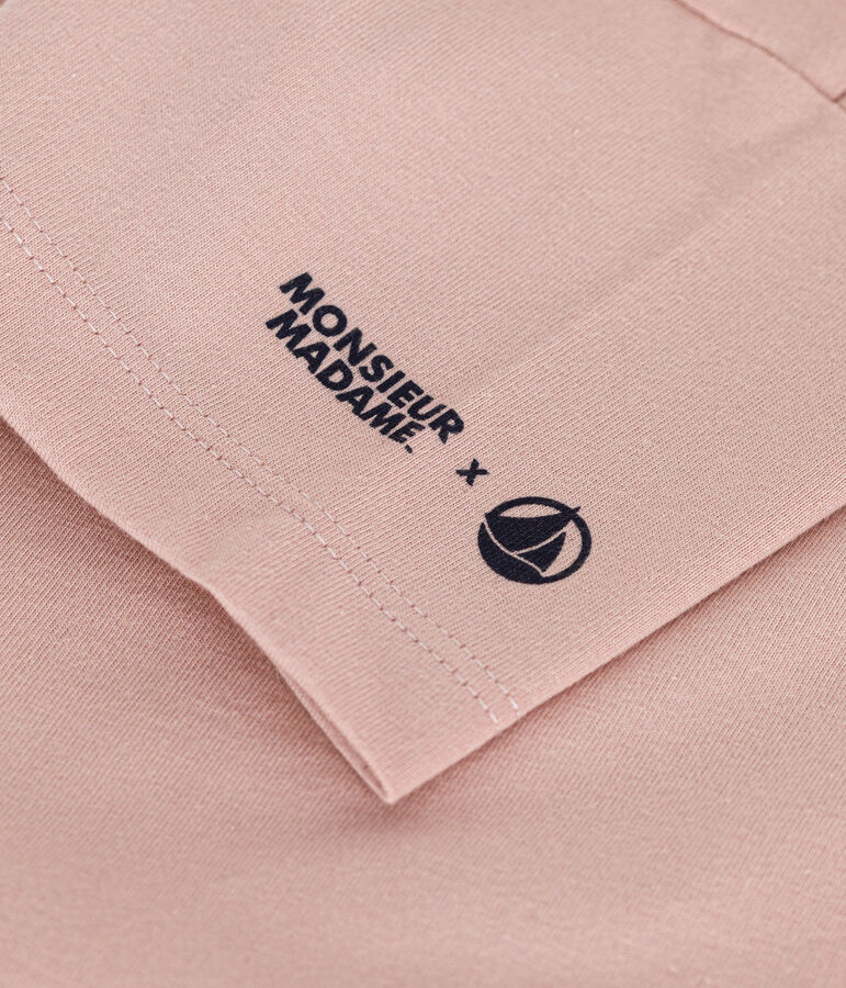 Katoenen T-shirt met Monsieur Madame-motief voor kinderen roze SALINE