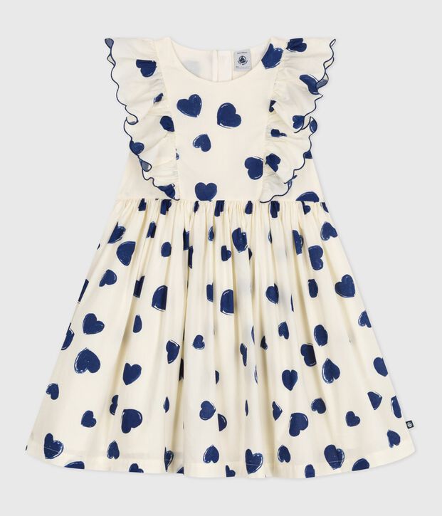 Robe enfant sans manche en coton bleu/bleu