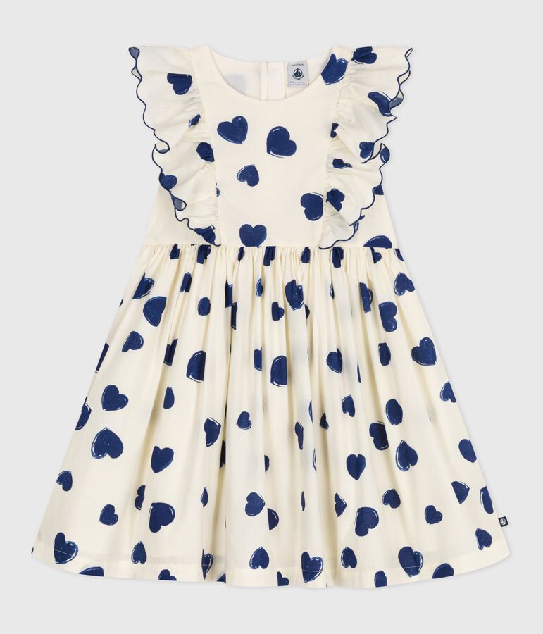 Robe enfant sans manche en coton bleu/bleu
