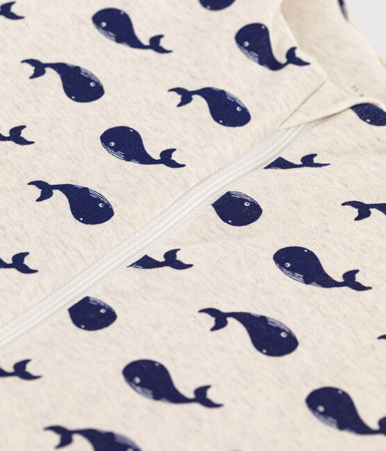 Katoenen babytrappelzakje met walvisprint TOG 2 beige MONTELIMAR/blauw MEDIEVAL