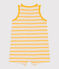 Combinaison courte bébé en maille côtelée rayée jaune AVALANCHE/blanc DAISY