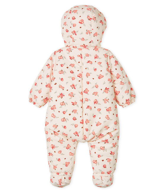 Combipilote microfibre imprimée bébé fille rose FLEUR/blanc MULTICO